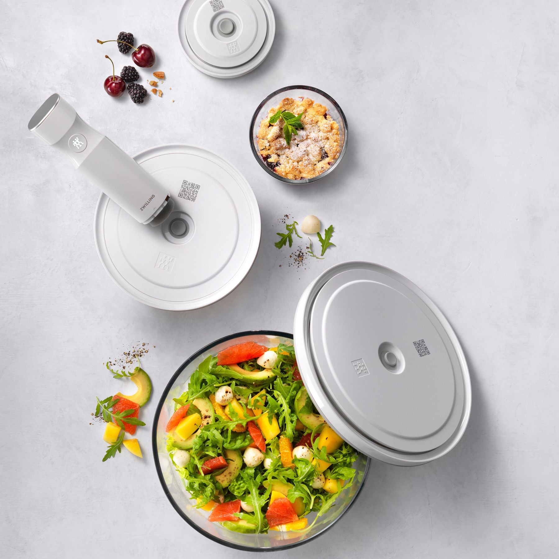 Set de bols sous vide S/M/L / 6-pcs, Verre, transparent-blanc Zwilling - Mathon - 2