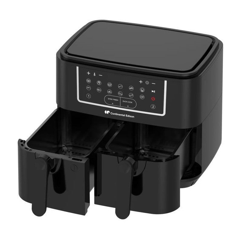Friteuse A Air Sans Huile Continental Edison - Rfrsh24002cb - 9 L - Double Bacs - 2400w - Noir Continental Edison - Mathon - 2