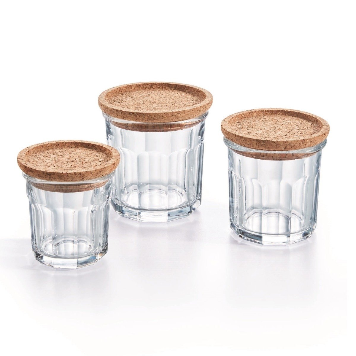 Lot de 3 pots à épices Storing box Cork - Luminarc - En verre avec bouchon liège - 42cl + 31cl + 18cl Luminarc - Mathon - 1