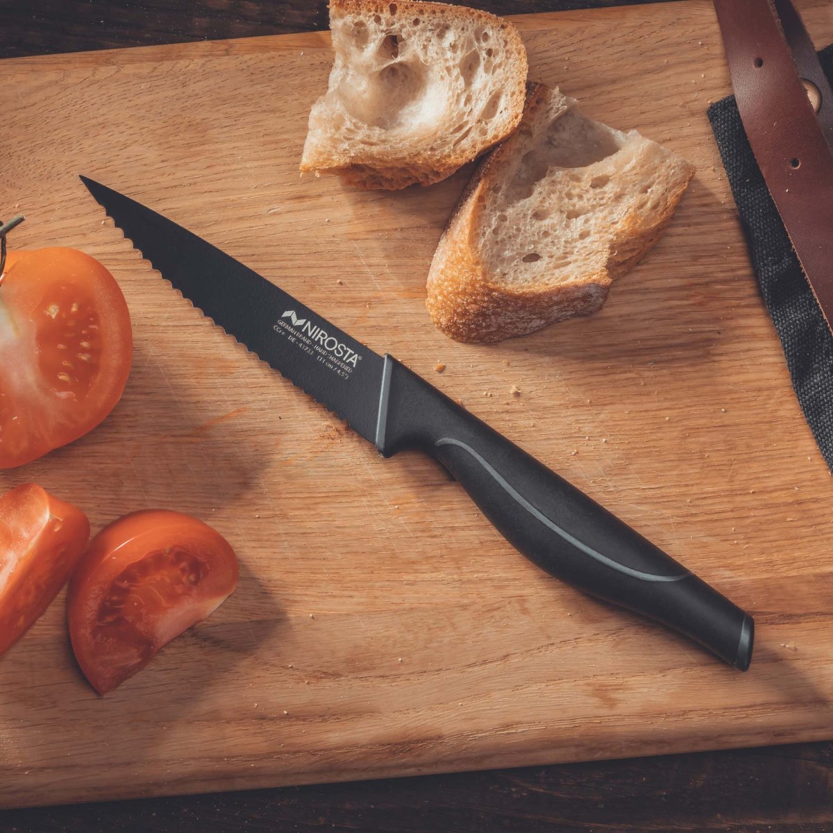 Couteau de cuisine cranté  Black Edition Nirosta - Mathon - 2