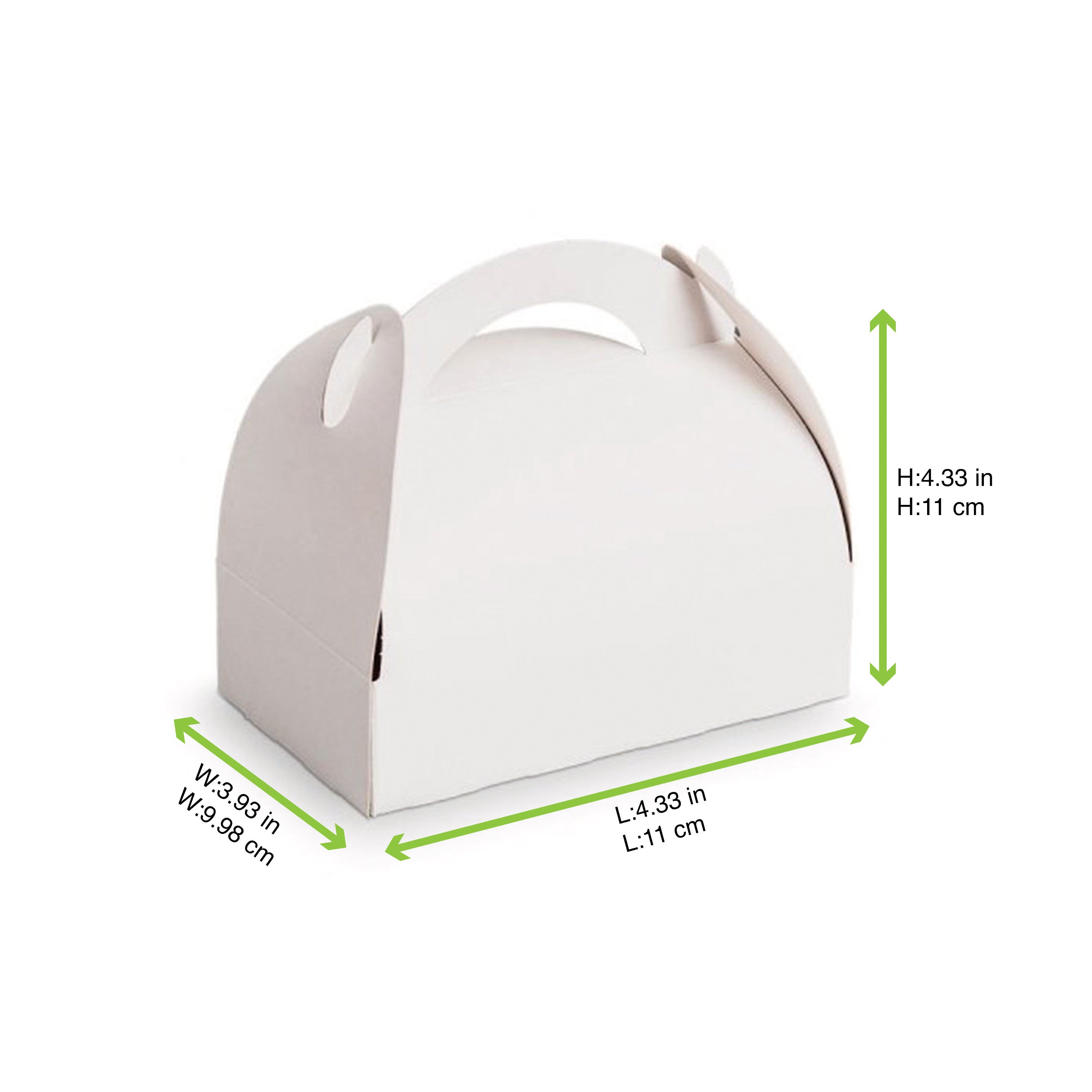 50Pcs - Boîte pâtissière carton blanche avec anse 110x110x153mm FirstPack - Mathon - 2