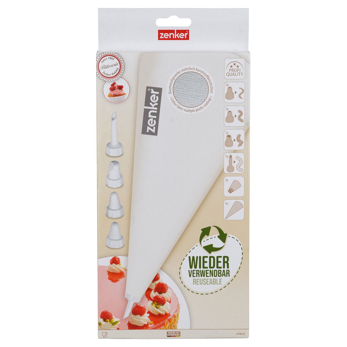 Poche à douille réemployable et 4 embouts plastique 31 cm Zenker Smart Pastry Zenker - Mathon - 10