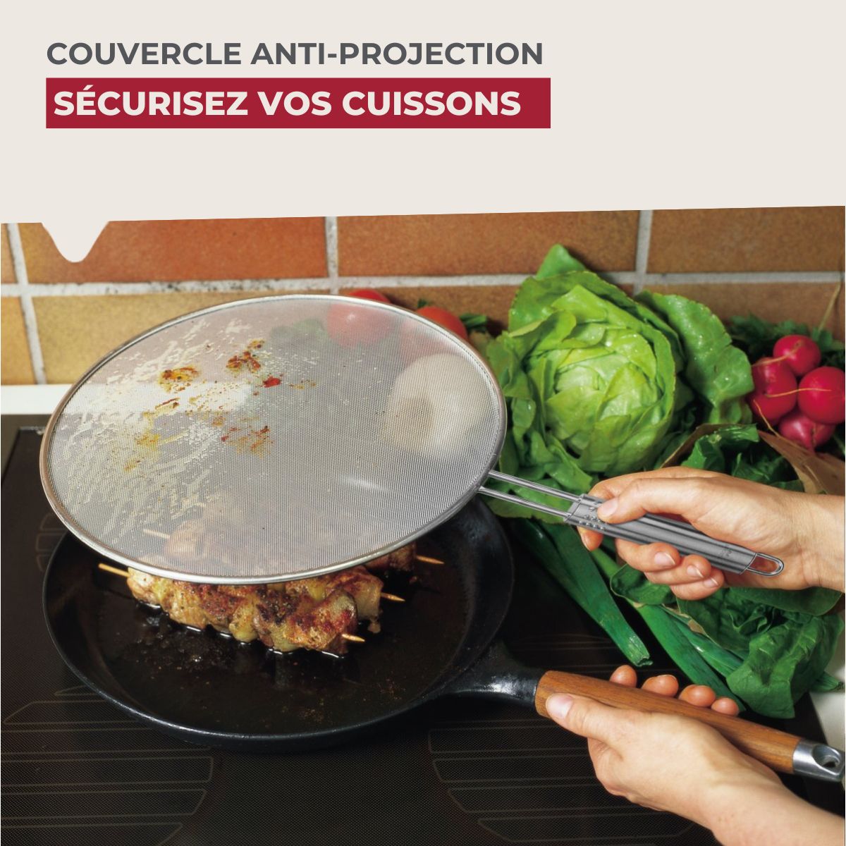 Couvercle anti projection 29 cm  Basic Fackelmann - Mathon - 2