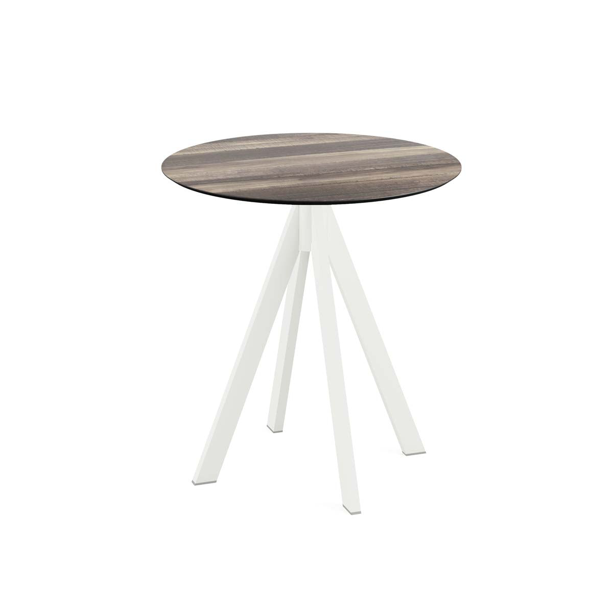 Table de bistrot Infinity avec piètement blanc + plateau HPL Ø70 cm - Veba - Mathon