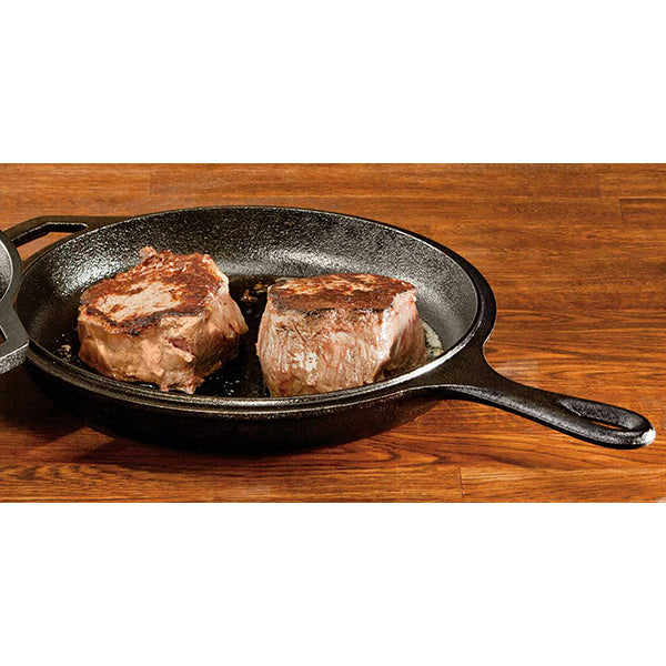 Set poêle 26 cm et sauteuse 3L en fonte naturelle avec double poignées Lodge - Mathon - 3