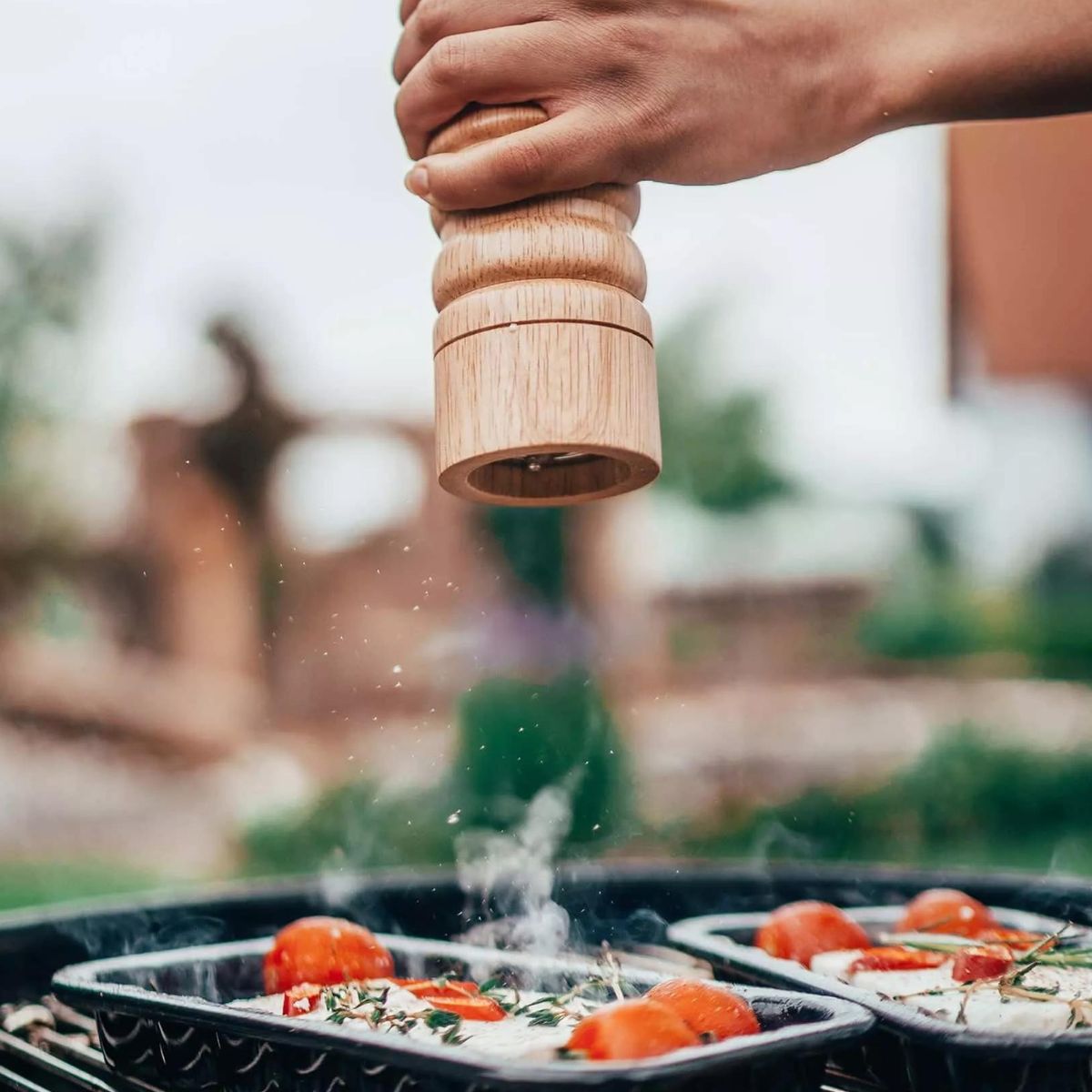 Ensemble de 2 Moulins à poivre manuel couleur bois 18 cm  Divers FM Professional - Mathon - 2