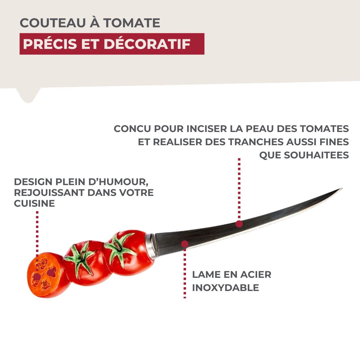 Couteau à tomates lame crantée 11 cm Fackelmann - Mathon - 4