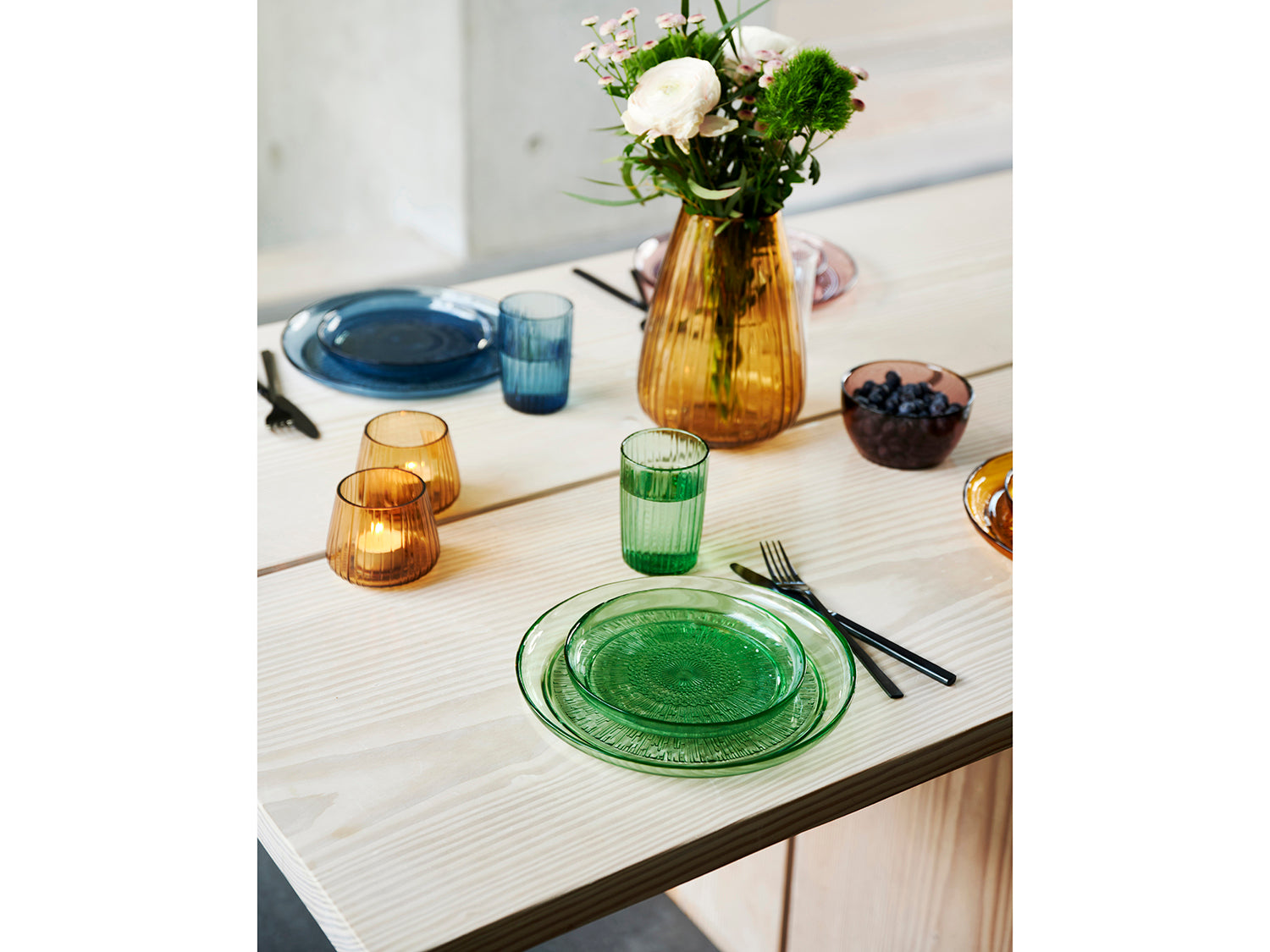 Assiette Kusintha en verre Vert Bitz - Mathon - 4