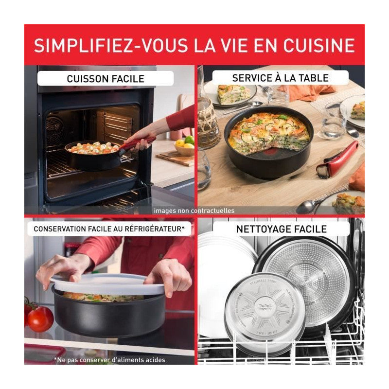 Ingenio Natural Force Wok 26 Cm, Induction, Antiadhésif, Empilable, Compatible Lave-vaisselle, Fabriqué En France L39677 Tefal - Mathon - 5