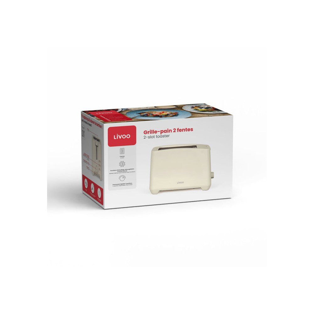 Grille-pain 2 Fentes - Livoo - Dod162c - 750 W - Thermostat Réglable : 7 Niveaux - Blanc Cassé Livoo - Mathon - 2