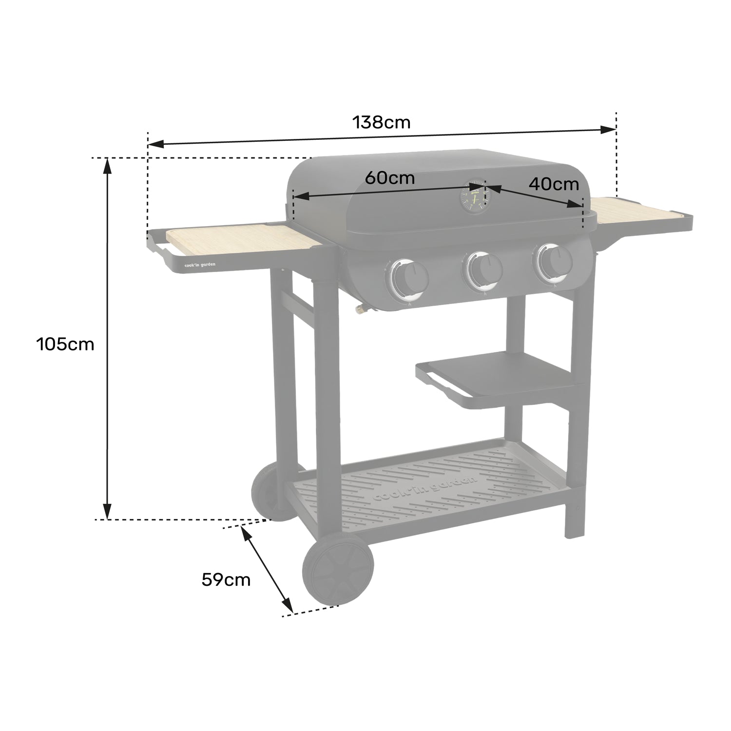 Barbecue gaz FLAVO 60 SC sur chariot Cook