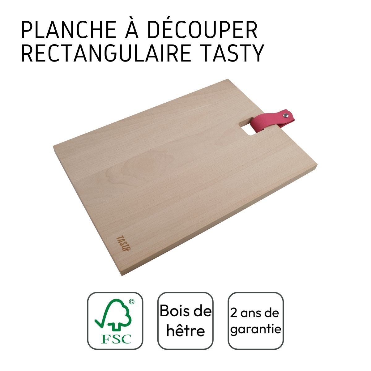 Planche à découper en bois rectangulaire 35 x 25 cm Tasty Green Tasty - Mathon - 4