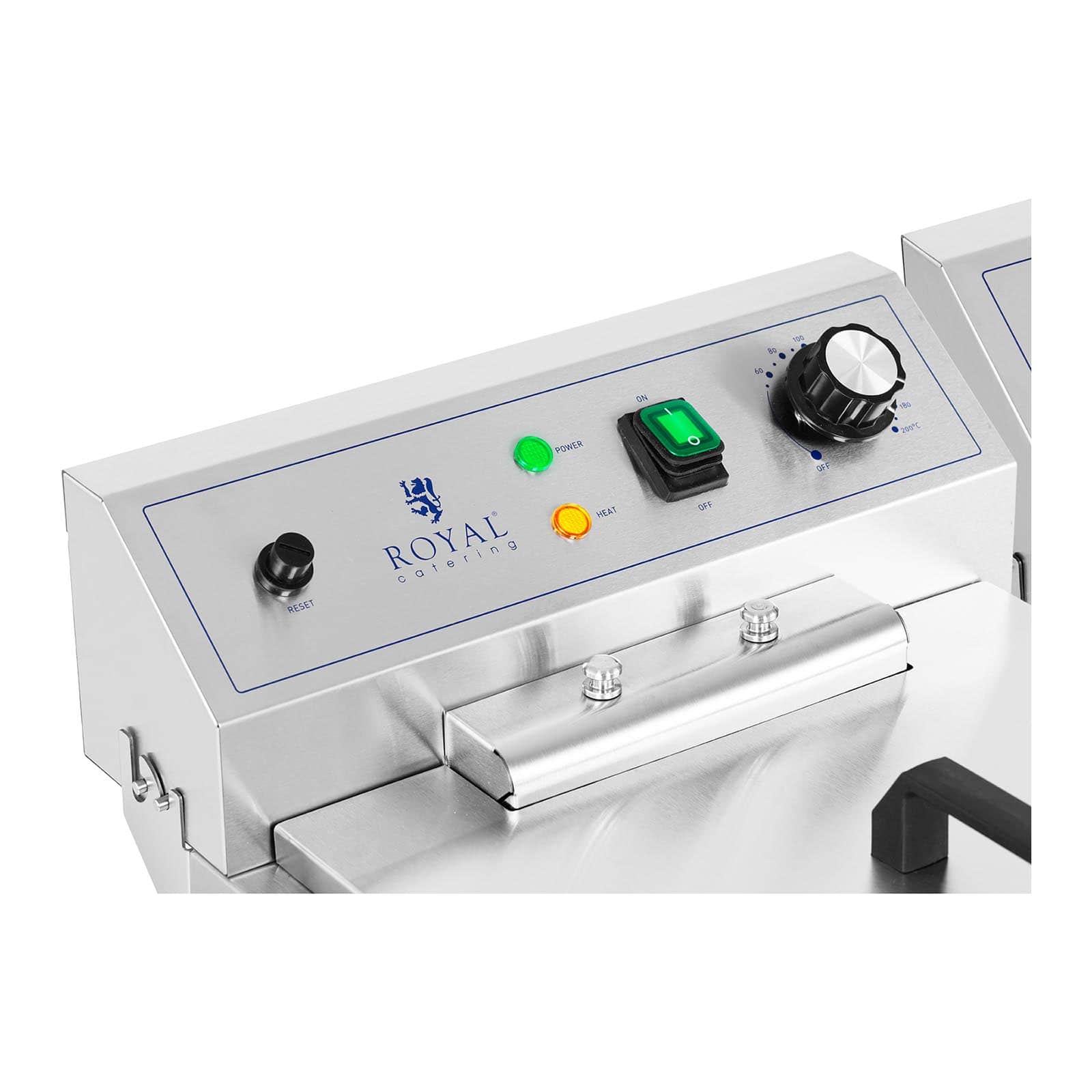 Friteuse électrique double 26 litres 10 000 watts robinet zone froide armoire professionnel acier inoxydable 14_0003983 - Mathon - 2