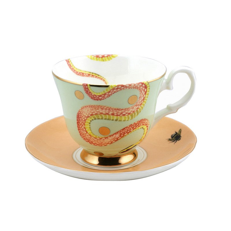 Paire Tasse thé (1 tasse + 1 sous-tasse) 280ml Serpent - Animal Magic Yvonne Ellen - Mathon - 4