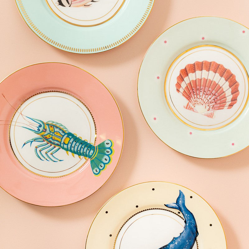 Under the sea - Coffret 4 assiettes 20cm - Animaux marins Yvonne Ellen - Mathon - 1