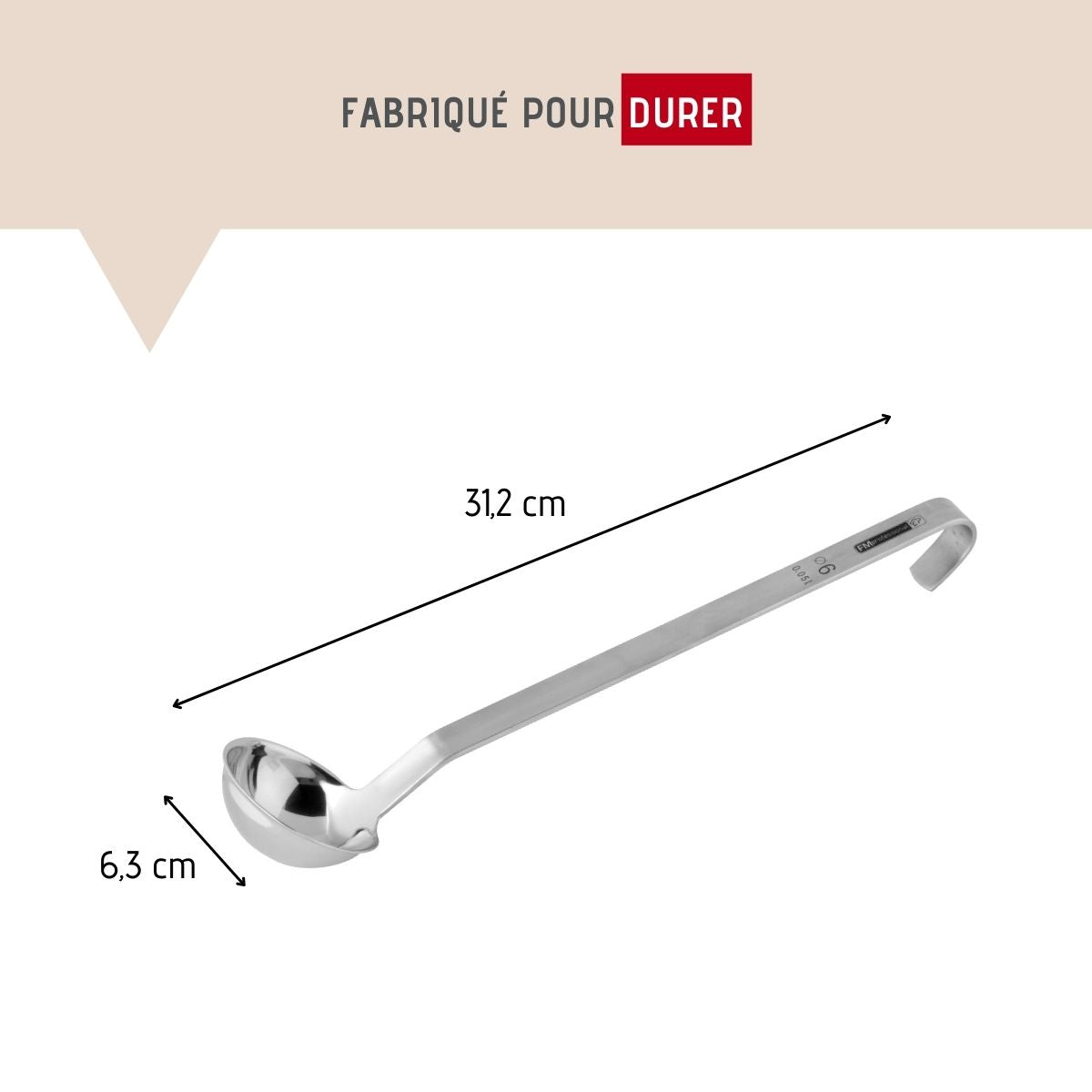 Louche de cuisine inox 31,2 cm  Divers FM Professional - Mathon - 3