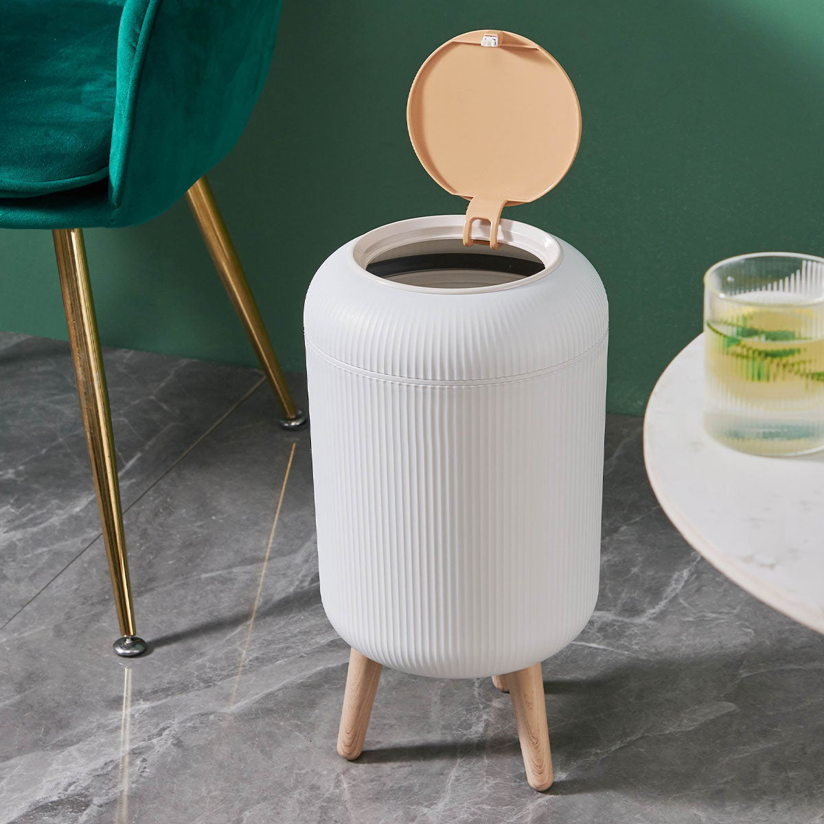 Poubelle sur pied de salle de bain touch 9L LIMO Couleur bois Kitchen Move - Mathon - 5