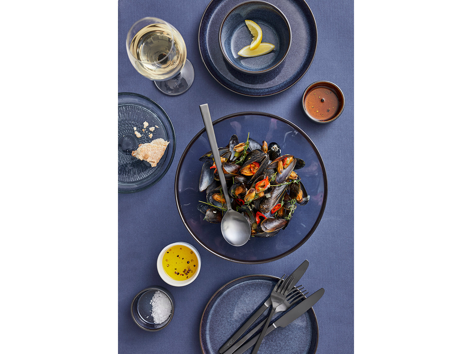 Bol GASTRO 12cm en grès émaillé Noir/Bleu foncé Bitz - Mathon - 2