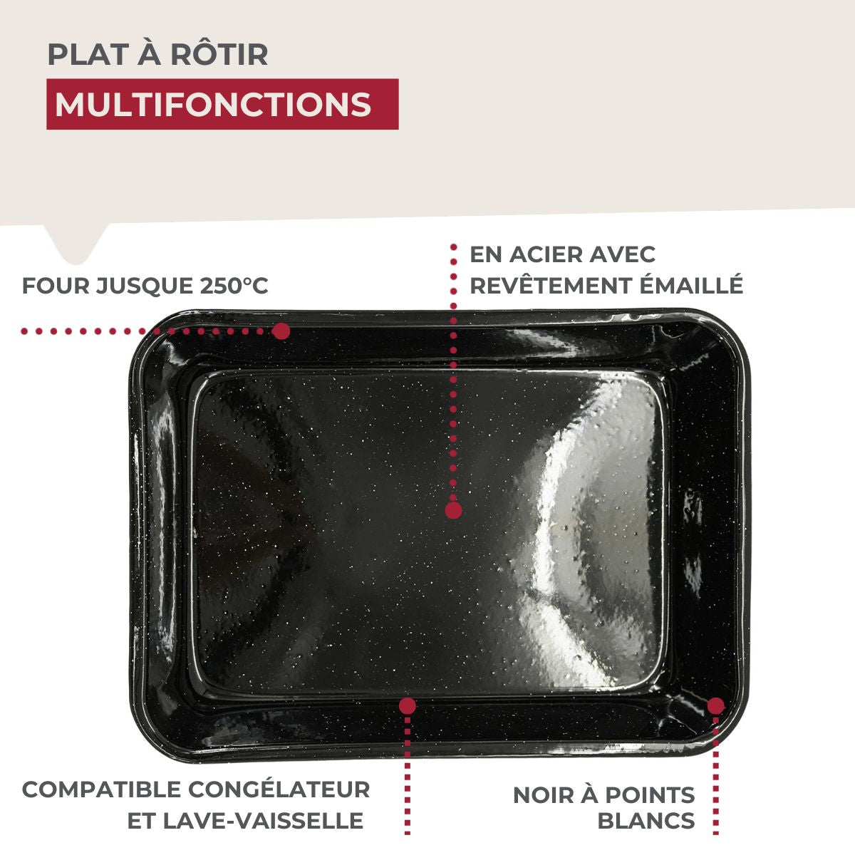 Plat à four émaillé 40,5 cm x 28,5 cm Fackelmann - Mathon - 7