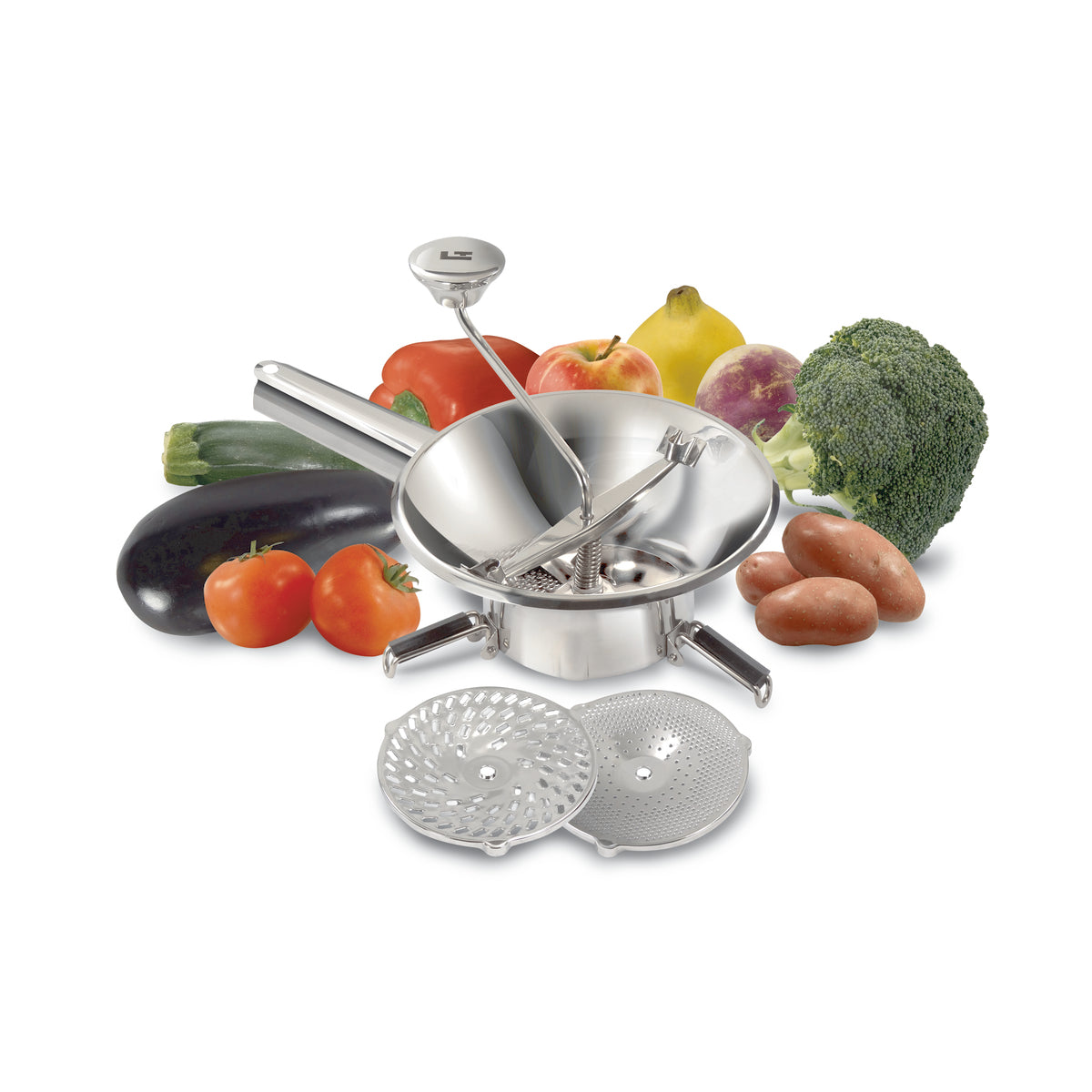 Moulin passe-légumes Ø 22 cm inox - 3 grilles - Pack La Bonne Graine La Bonne Graine - Mathon - 3