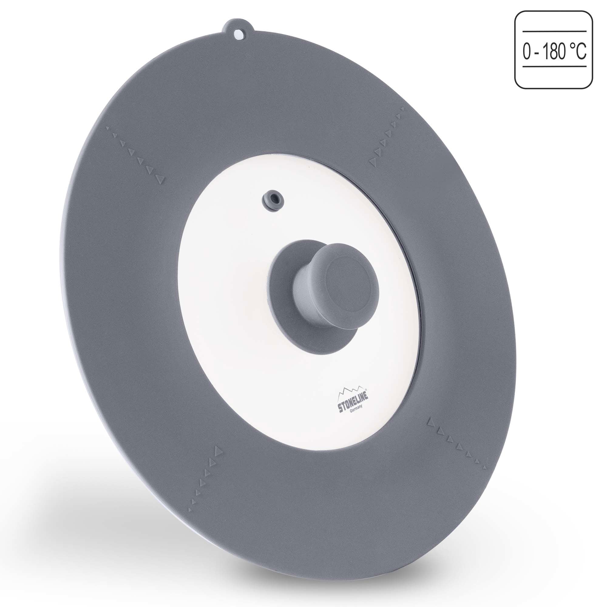 Couvercle en verre universel, avec rebord en silicone, pour 16/18/20/22/24/26/28 cm Stoneline - Mathon - 2