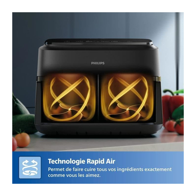 Friteuse Sans Huile   - Airfryer Xxl Na351/00 - Capacité 7,1l - Double Cuve - 6 Préréglages - 2450w Philips - Mathon - 6