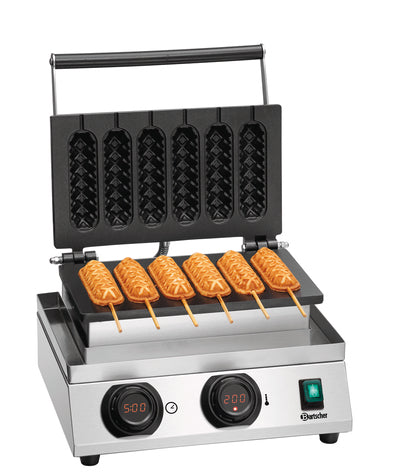Gaufrier MDI lolly 600, 6 gaufre en épi, arrondie - Bartscher - Mathon - 1