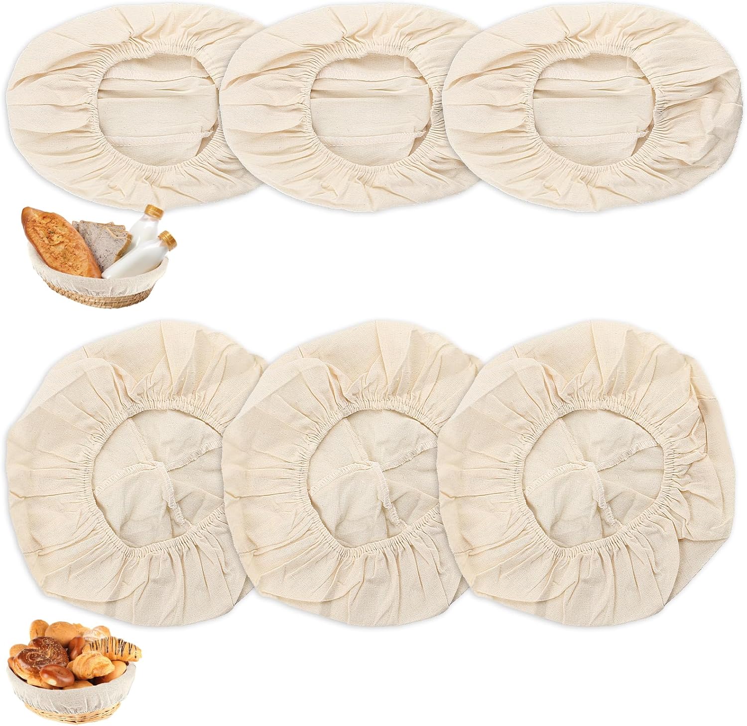 Revêtement en Lin pour Panier à Pain – Lot de 6 Vendos85 - Mathon
