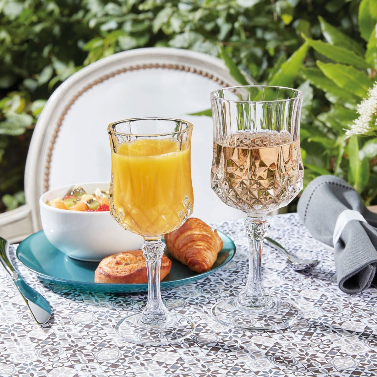 6 verres à pied 17cl Longchamp - Cristal d