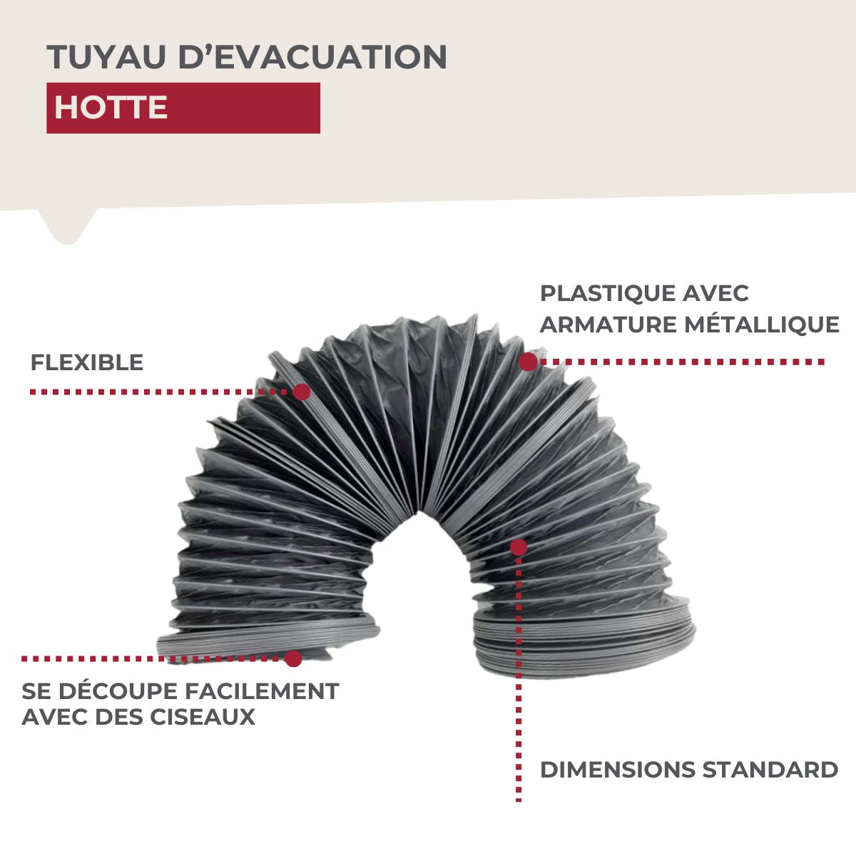 Tuyau Evacuation Hotte de Cuisine Fackelmann - Mathon - 4