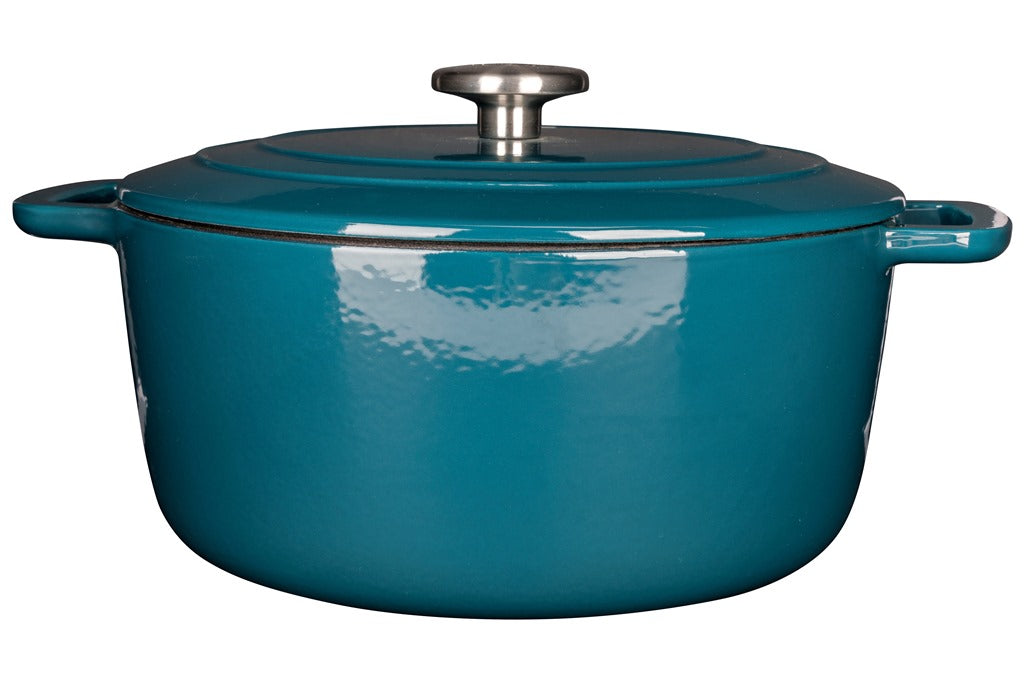 Cocotte en Fonte émaillée, FONTESTIC, Bleu Canard, D28 cm Cosy & Trendy - Mathon - 1