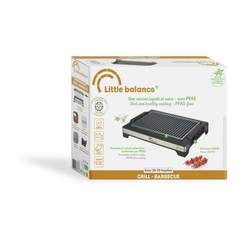 Barbecue électrique Little Balance - Easy Nopifas - Surface De Cuisson 38 X 25 Cm - Revetement Microcéramique Sans Pfas - 2000 Little Balance - Mathon - 6