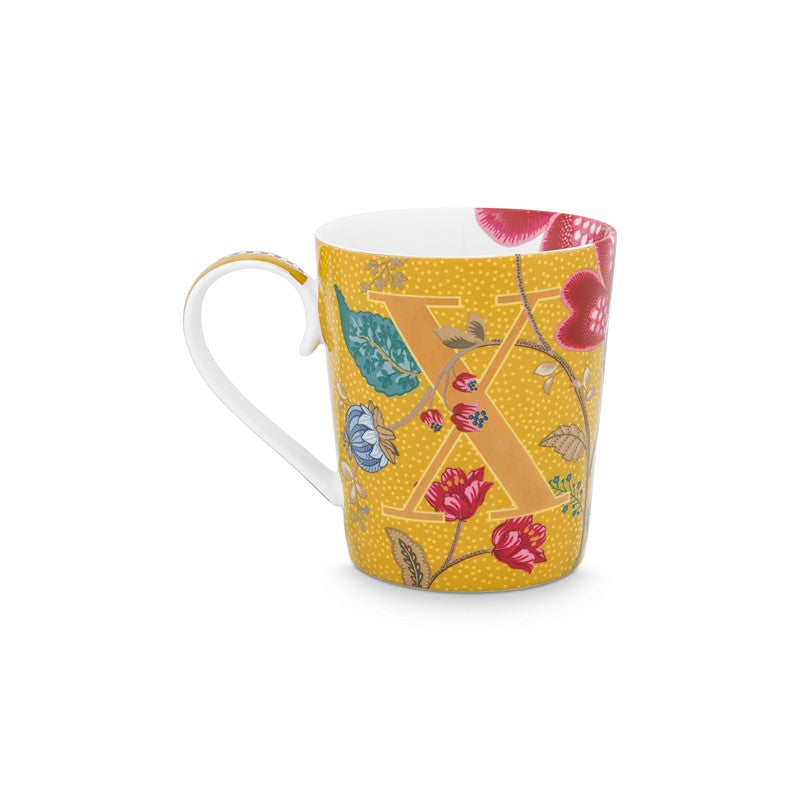 Mug Alphabet Blushing Birds Jaune - X - 350ml Pip Studio - Mathon