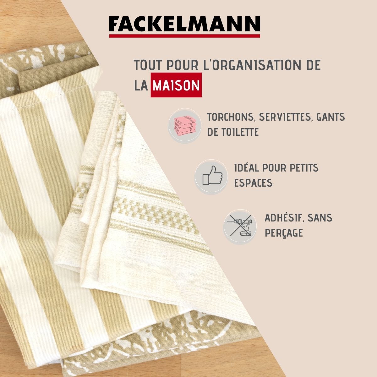 Lot de 3 crochets adhésifs universels ovales  Tecno Fackelmann - Mathon - 2