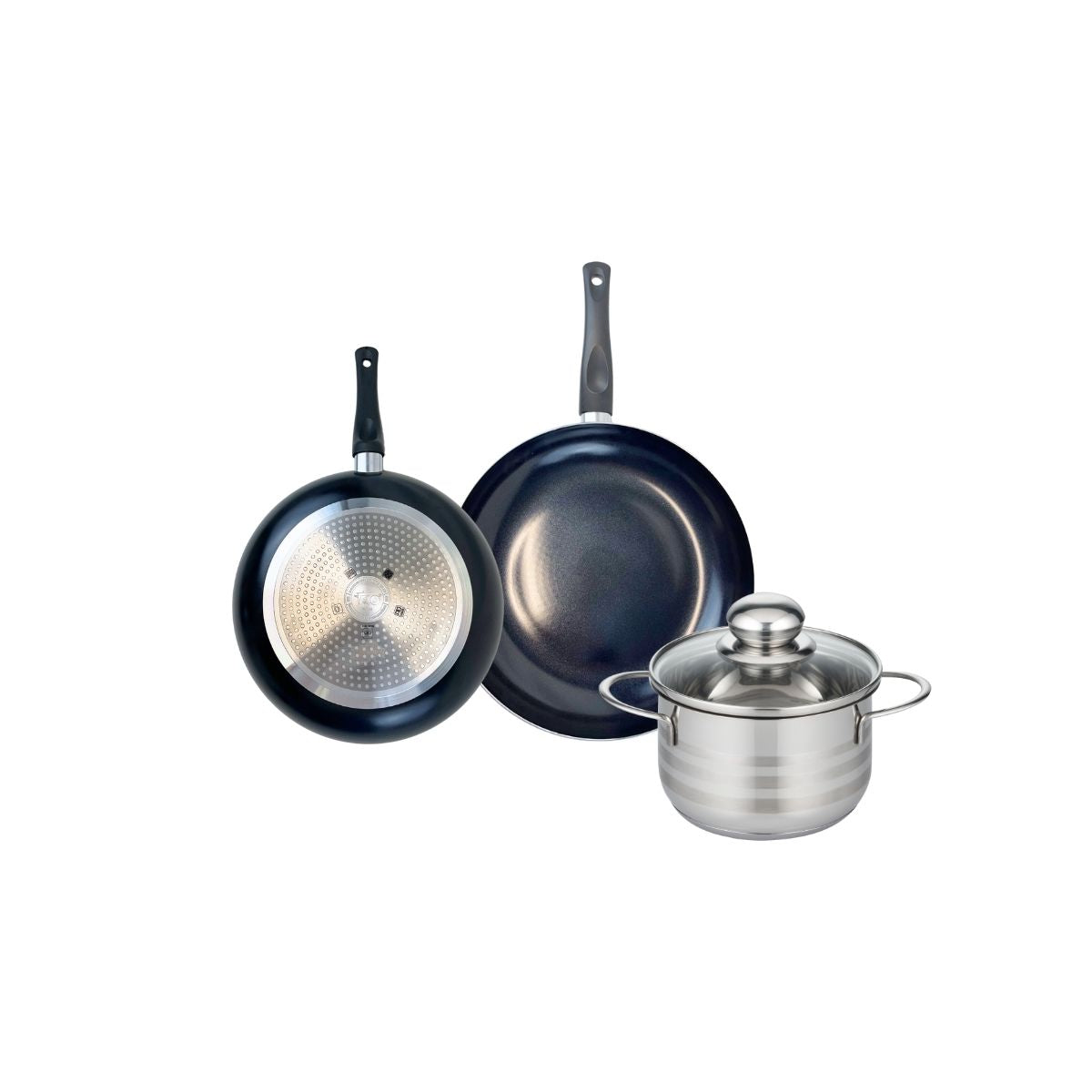 Ensemble de 2 Poêles de cuisson 20 et 24 cm et 1 faitout 16 cm  Prima Brillant Elo - Mathon - 1