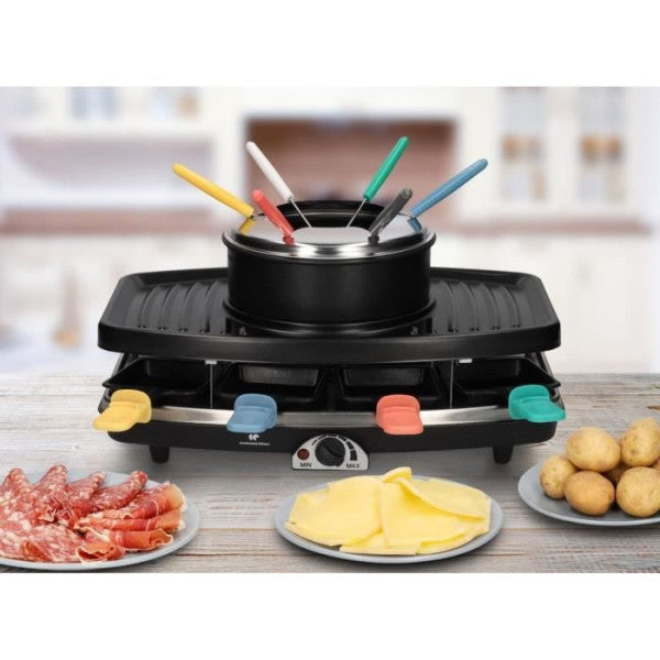 Appareil A Raclette Continental Edison Cerfg86b  Et Fondue 8 Personnes Continental Edison - Mathon - 2