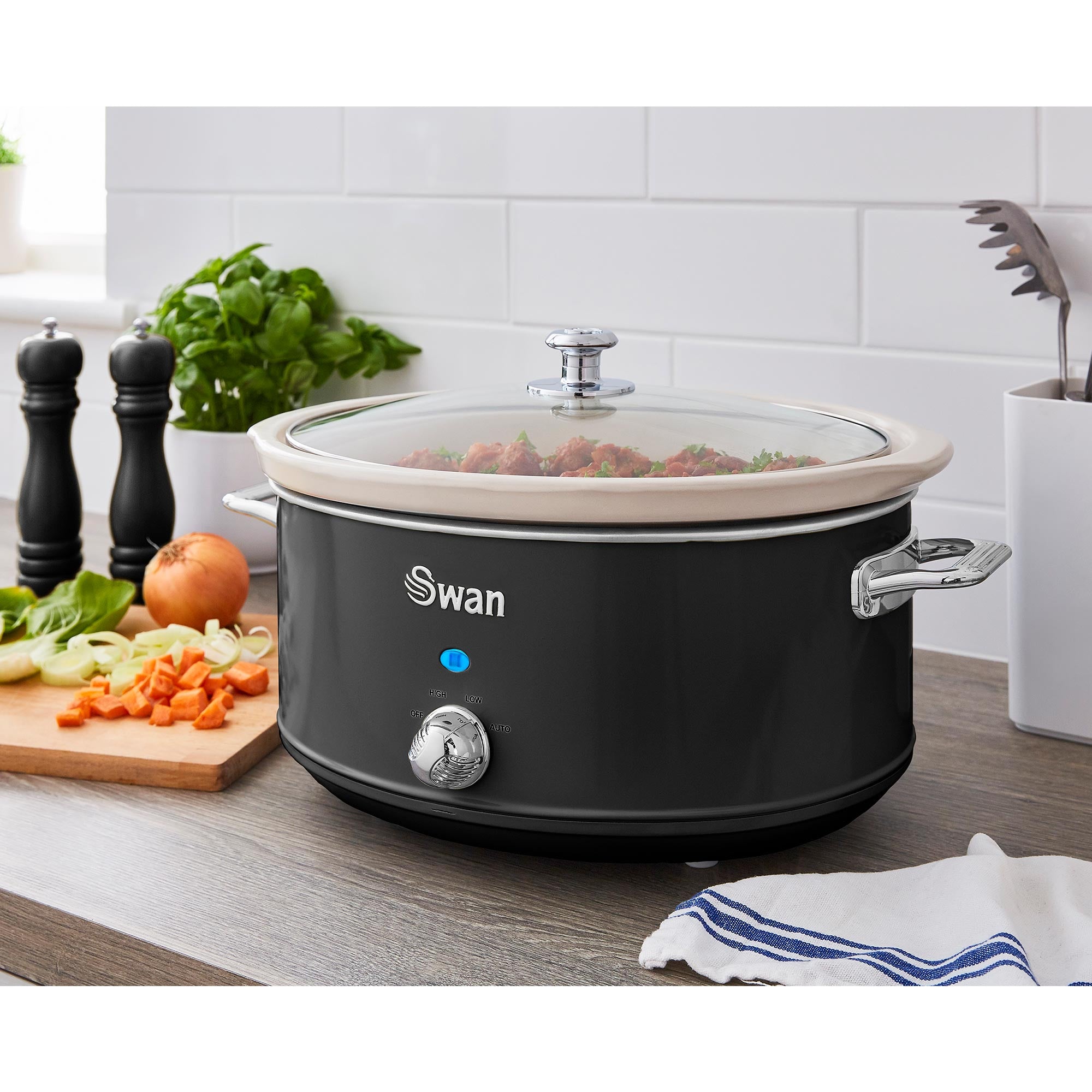 Retro Mijoteuse 6,5L Poêle Amovible en Céramique Antiadhésive, Vintage 320 Noir SF17031BNEU - Mathon - 2