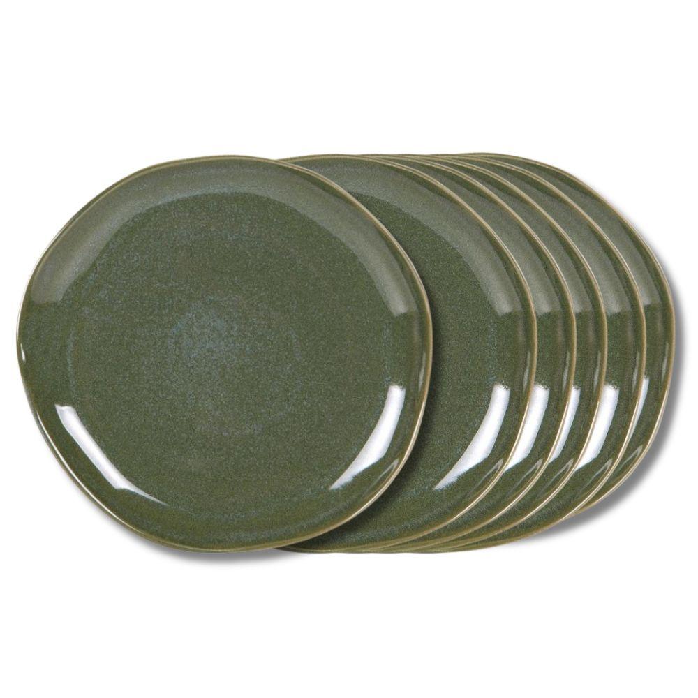 Assiette plate Symphony vert 27 cm (lot de 6) Table passion - Mathon - 1