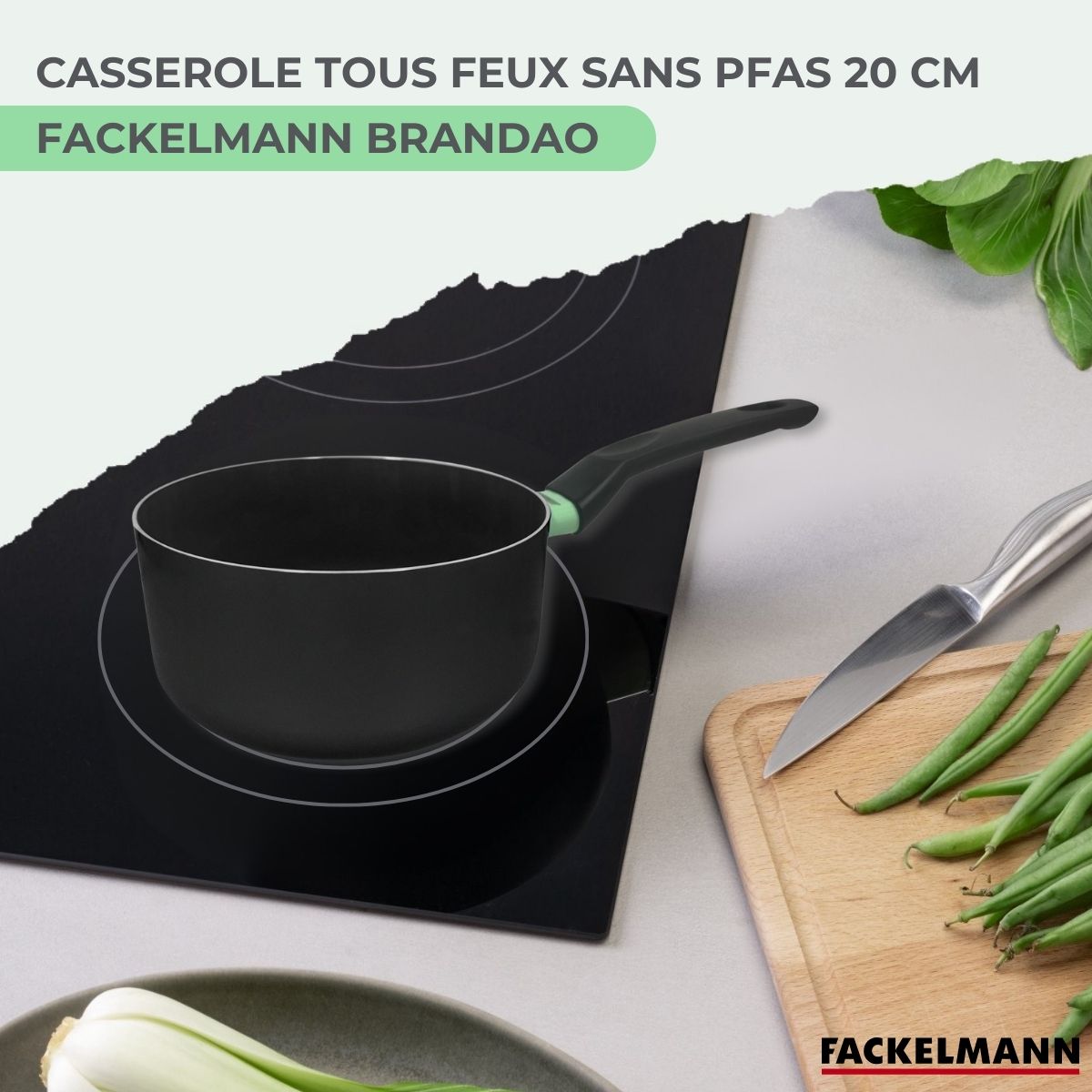 Casserole 20 cm aluminium revêtement céramique antiadhésif sans PFAS  Brandao Fackelmann - Mathon - 2