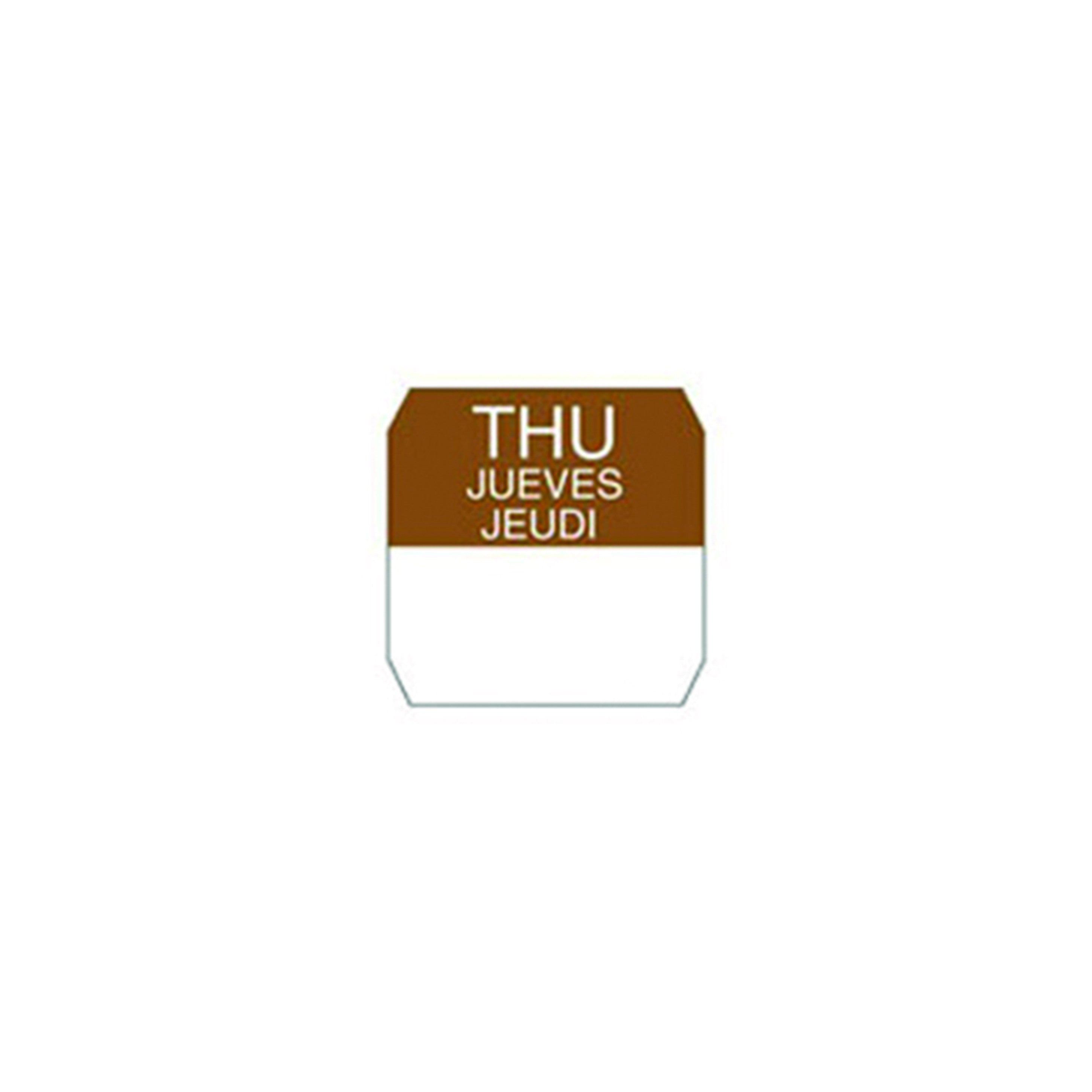 1000Pcs - Rouleau étiquette soluble marron jeudi  25x25mm FirstPack - Mathon