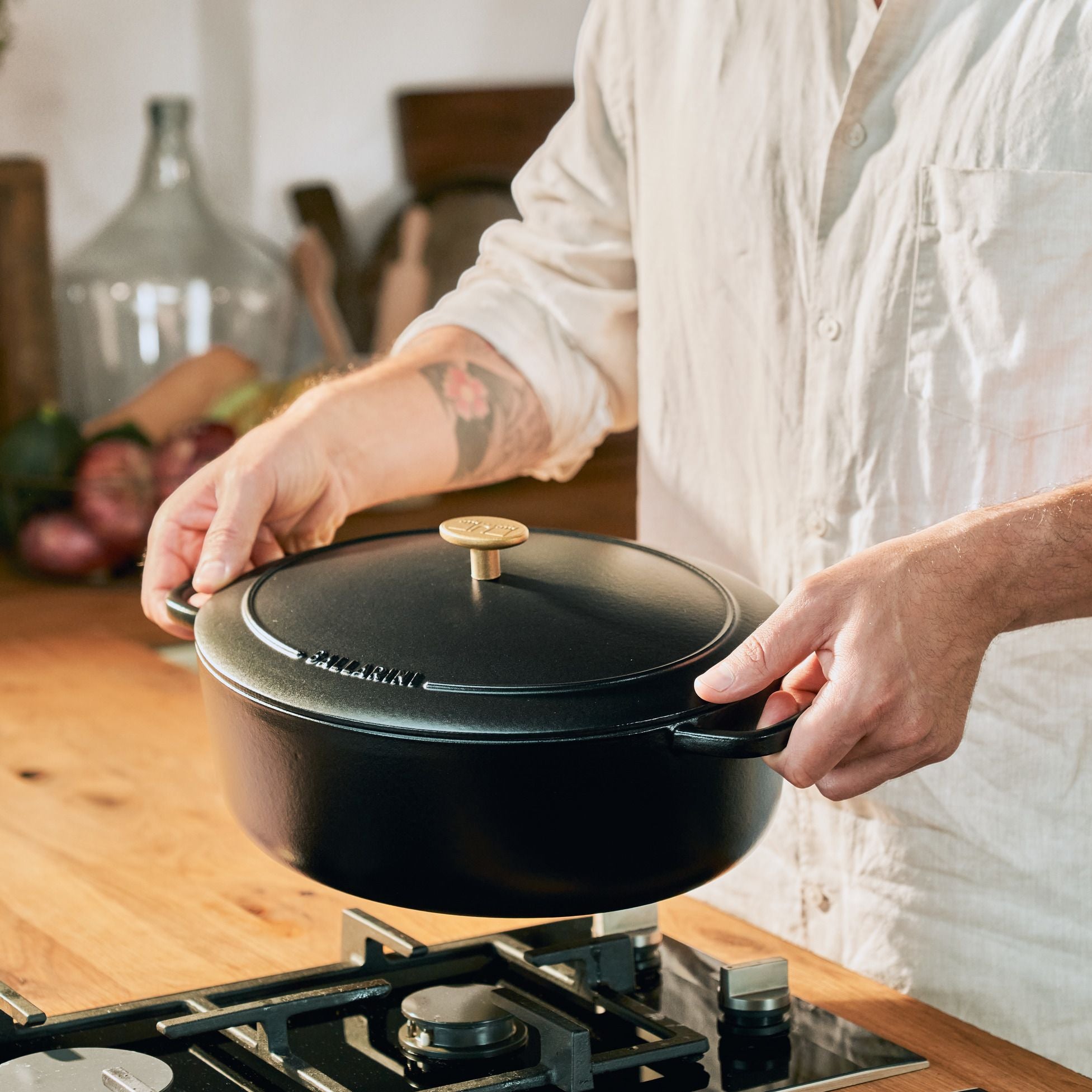 Cocotte 28 cm Bellamonte, Rond(e), Noir, Fonte Ballarini - Mathon - 3