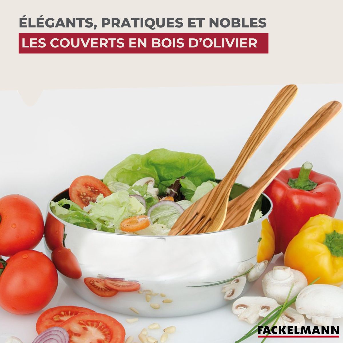 Ensemble de 2 Couverts à salade  Édition Bois d