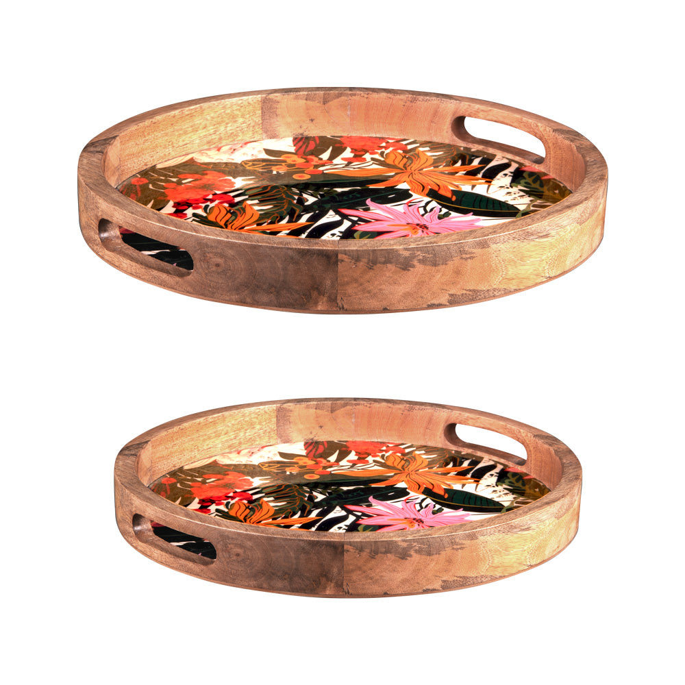 Set de 2 plateaux ronds Taiana 35 et 40 cm Table passion - Mathon - 1