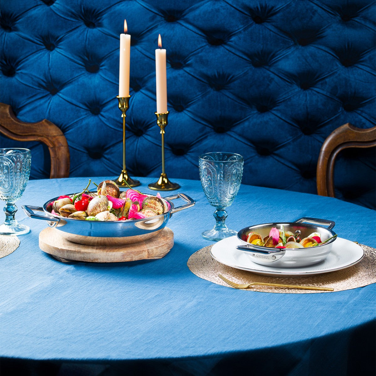 Plat sautoir en inox, 2 anses 20cm Cristel - Mathon - 4