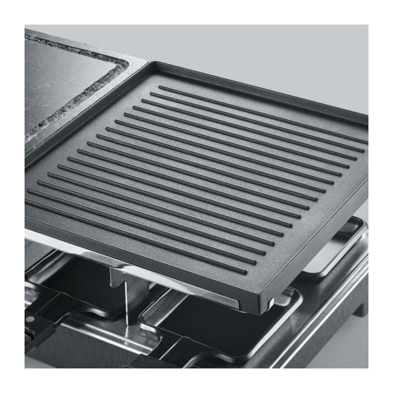 Raclette Gril   - Rg2376 - 8 Personnes - Pierre De Cuisson Naturelle Et Plaque Réversible Antiadhésive - Thermostat Rég Severin - Mathon - 3