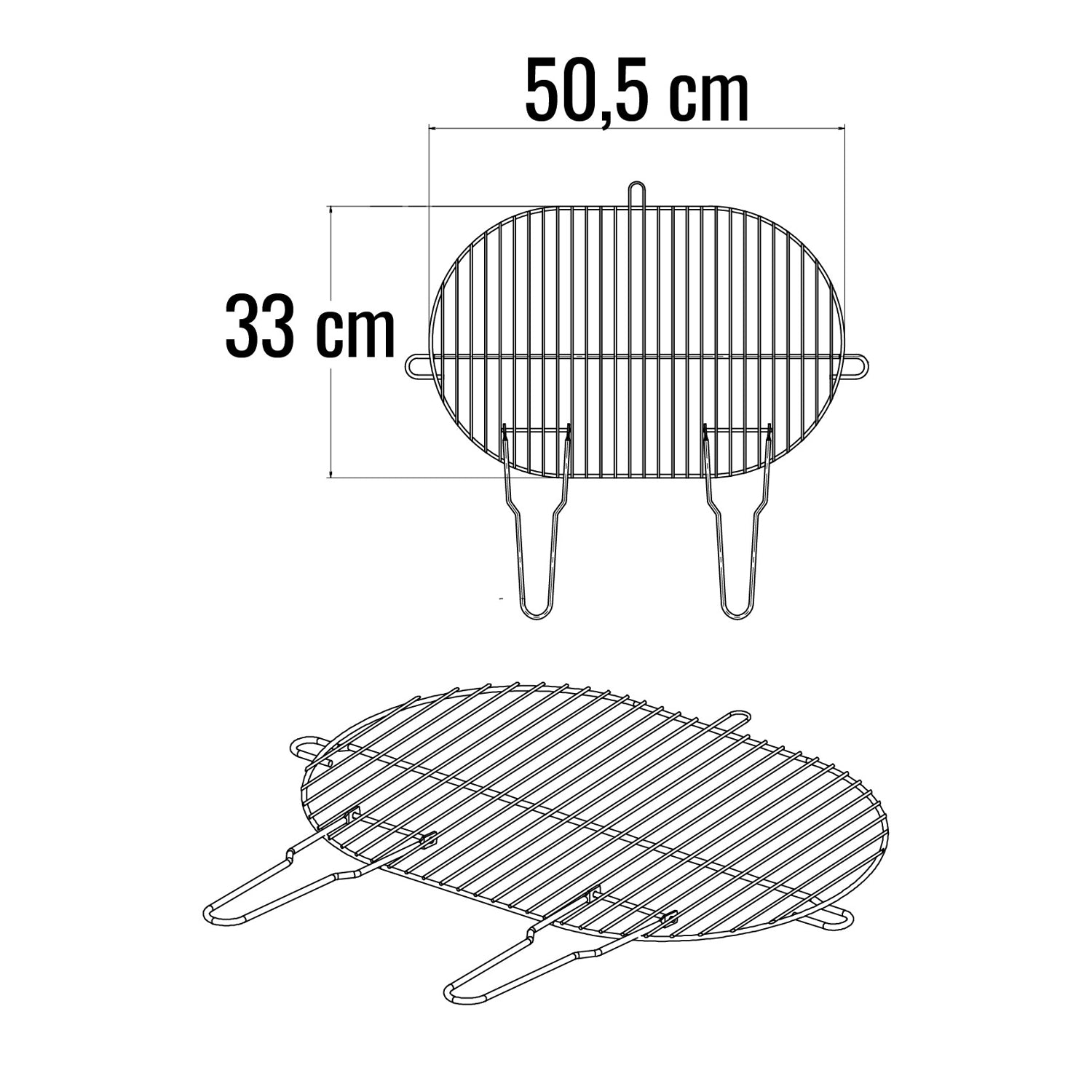 Grille ovale simple en acier chromé – 50,5 x 33 cm Somagic - Mathon - 2
