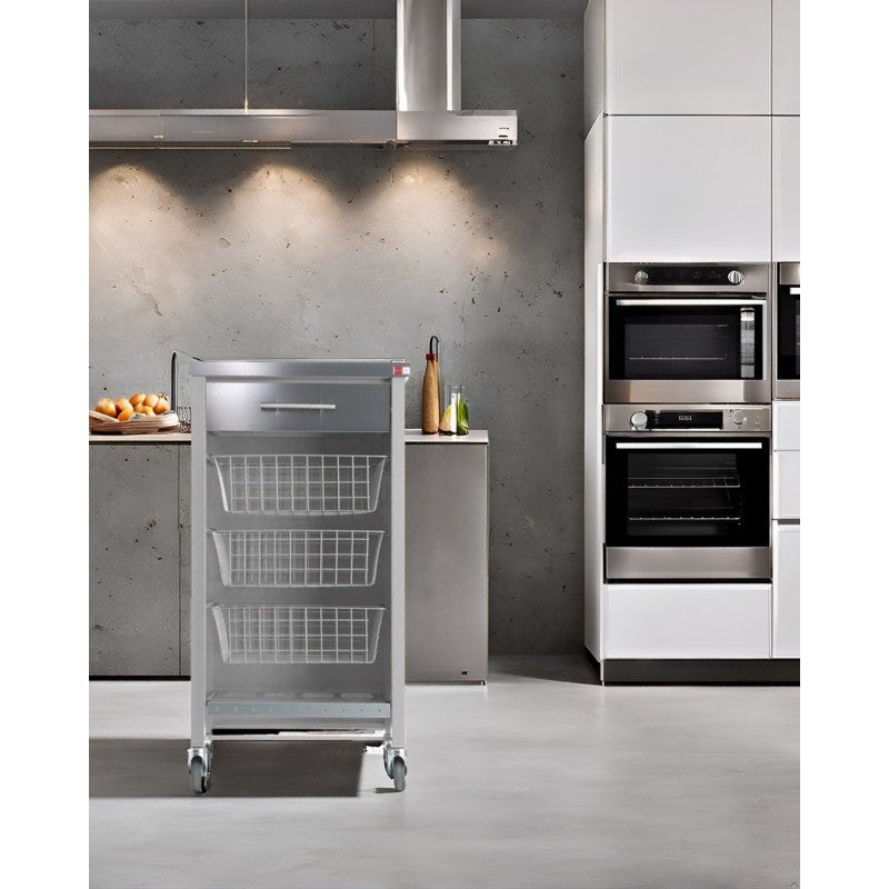 Desserte de cuisine plateau supérieur en Acier Inoxydable, CHELSEA, Gris Don Hierro - Mathon - 4