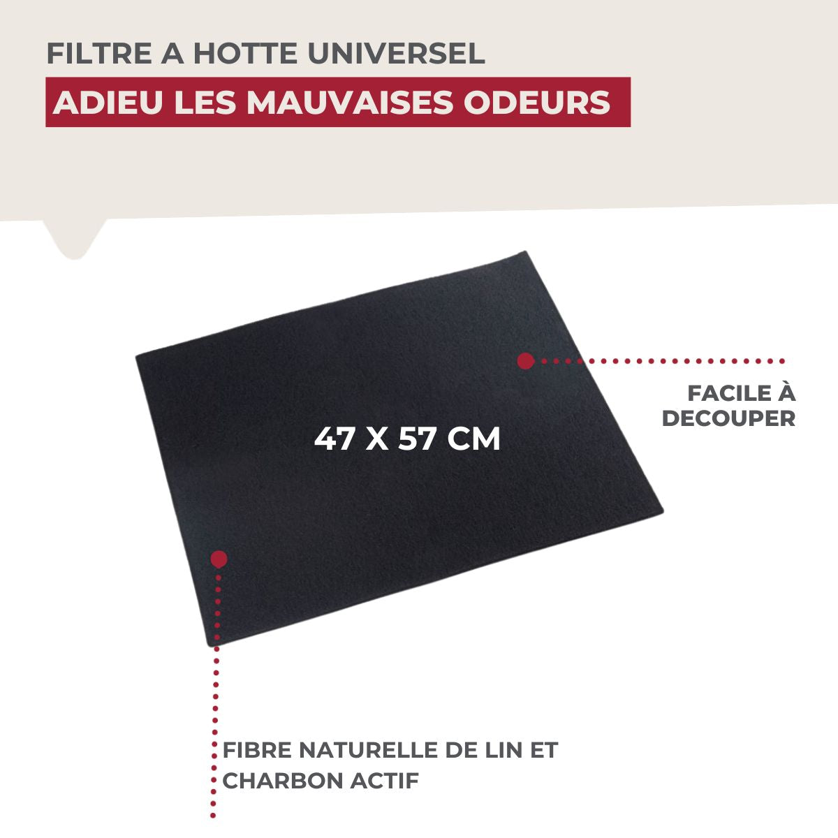 Filtre hotte  47 x 57 cm Accessoires hotte et friture Fackelmann - Mathon - 3