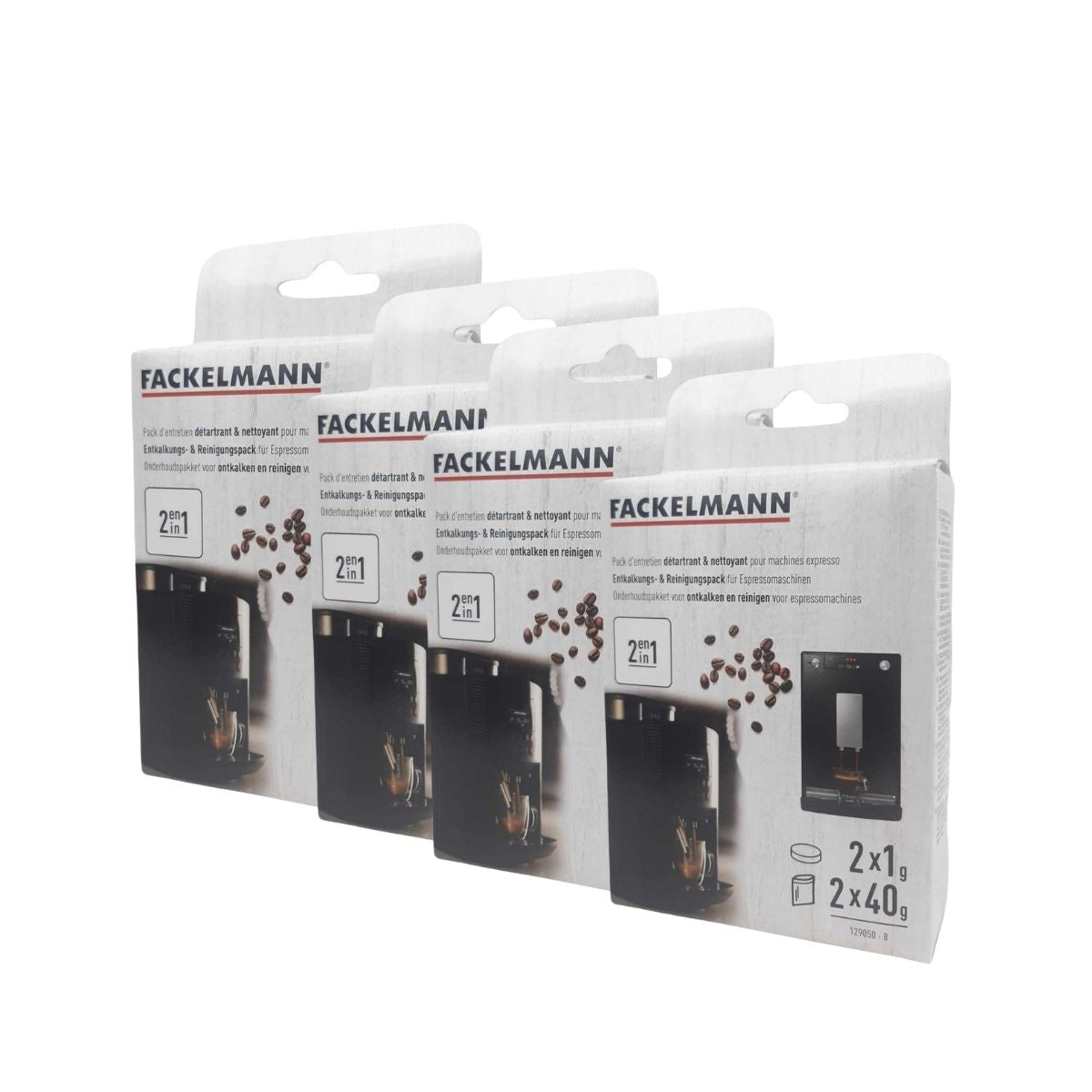 Ensemble de 4 Packs entretien détartrant et nettoyage pour machine à expresso  Petit Déjeuner Fackelmann - Mathon