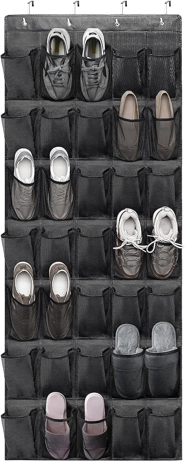 Rangement Chaussures Suspendu avec 35 Grandes Poches noir Vendos85 - Mathon